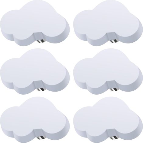 CCYKXA 4er-Pack Wolken-Schubladenknöpfe, Kindermöbelknöpfe, Gummiknöpfe für Mädchen und Jungen, für Schrankgriff, Schubladen, Kinderzimmer (weiß) (1/5)