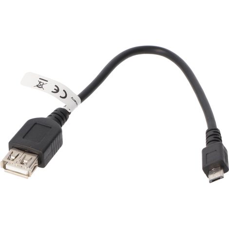 USB Micro-B / USB A OTG High-Speed Adapter für den Anschluss von Ladekabeln, USB-2.0-Buchse (Typ A)  USB 2.0-Micro-Stecker (Typ B). (1/5)