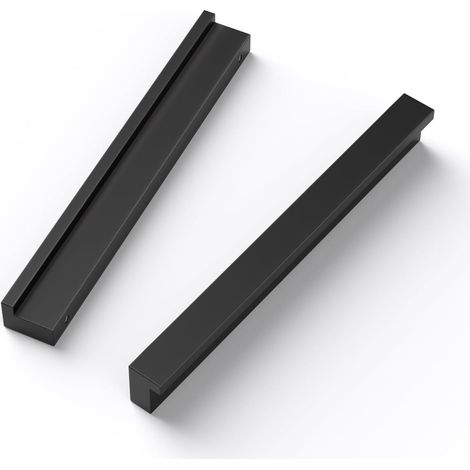 Lot de 10 Poignées Meuble 128 mm Alliage Aluminium Noir Cuisine Salle De Bain (1/5)