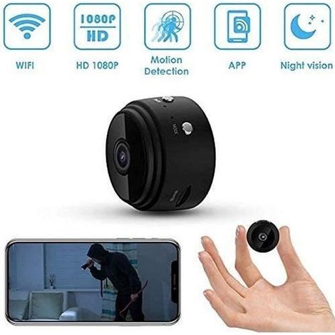 Mini caméras Espion cachées caméra de sécurité à Domicile sans Fil HD 1080p enregistreur vidéo intérieur et extérieur WiFi Spy Cam (1/4)