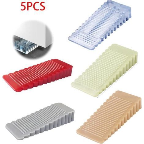 HONORNIC - Butée De Porte,Bloc de Porte Antidérapant,Cale de Porte en Caoutchouc,Arrêt de Porte empilables,Pour Genre Carrelage,Sol,Tapis(5PCS) (1/4)