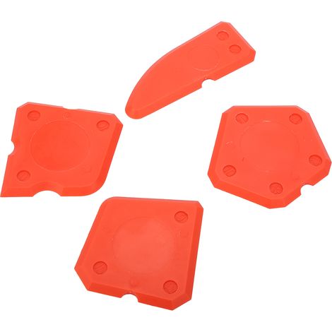4-teiliges Fugenwerkzeug-Set mit Silikon-Glaszement-Spachtel für Dichtstoffe, Fugenmörtel, Endversiegelung (Rot) (1/5)