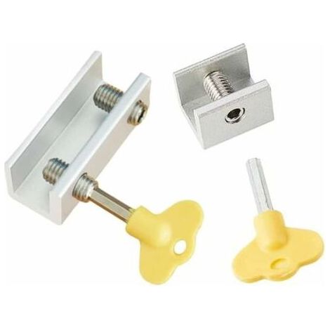 2 PCS Serrure Fenêtre Coulissante Anti-dérapant Alliage Aluminium Serrure de Fenetre de Sécurité avec Clé Bloque Porte Coulissante Verrou Coulissante (1/5)