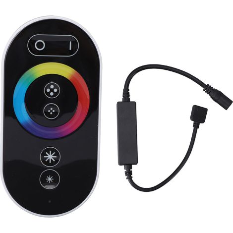 Ortviai Contrôleur LED RGB sans fil 6 touches, gradation continue, tension DC 5-24 V, pour bandes et lumières intégrées (1/5)