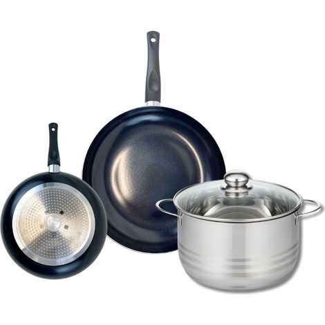 Ensemble de 2 Poêles de cuisson 20 et 28 cm et 1 faitout 24 cm Elo Prima Brillant (1/5)