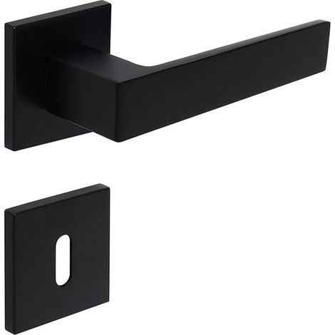 FELGNER GARDA handle trim for guard locks door panel door handle rosette door fitting for interior doors bedroom doors matt black (1/2)