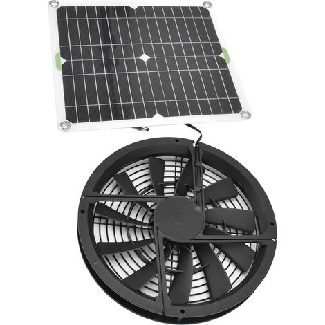 Ventilateur de Panneau Solaire, réduit la température intérieure, avec Treillis de Protection en métal, pour Camping, Caravane, Yacht, Niche pour Chien, poulailler (1/5)