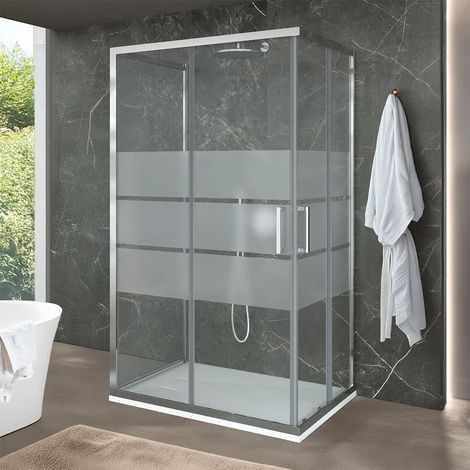 Box doccia 70x70x70 cm con doppio scorrevole serigrafato H 200 cm Ted (1/5)