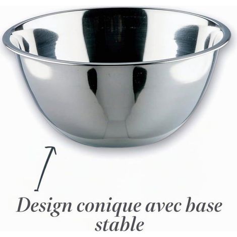 Saladier Conique en Acier Inoxydable pour Préparation Alimentaire Cuisine Professionnelle - 1 Unité - Bordure de Route 40 cm (1/5)
