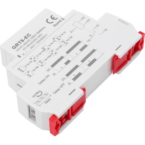 Relais Temporisé Double Fonction Interrupteur Multifonction à Voyant LED 230V AC ou 24V AC DC (1/5)