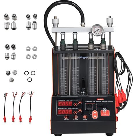 Mophorn Nettoyeur et testeur d'injecteurs de carburant avec 9 modes de test, appareil de nettoyage par ultrasons pour injecteurs 4 cylindres, adapté aux voitures, 28 kHz, équipé d'une vanne de vidange (1/5)