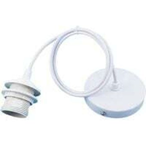 E27 Pendant Lamp Socket, E27 Pendant Lamp Accessory, E27 Pendant Lamp Accessory with 1m Cable, for Bar, Cafe, Clothing Store, Home, Hotel (White)