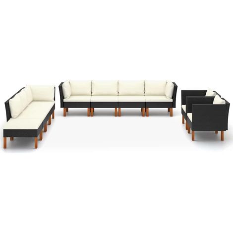 Maison Exclusive - 10-tlg. Garten-Lounge-Set Poly Rattan Eukalypt (1/5)