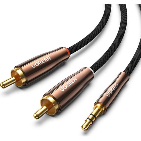 Cable Ugreen AV170 con 2 conectores RCA (Cinch) de 3,5 mm, 2 m (negro) (1/5)