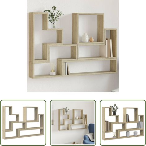 Holzwerkstoff Wandregal -  Wandregal Sonoma-Eiche 96x12x64 cm Holzwerkstoff (1/5)