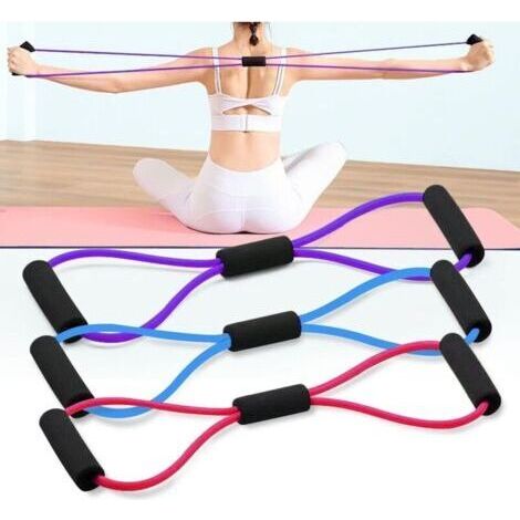 3PCS Figure 8-Shape Resistance Bands, Yoga Pilates Squats, Muscle Training Fitness Expander Resistance Training Bands pour La Maison Et La Salle De Sport (1/4)