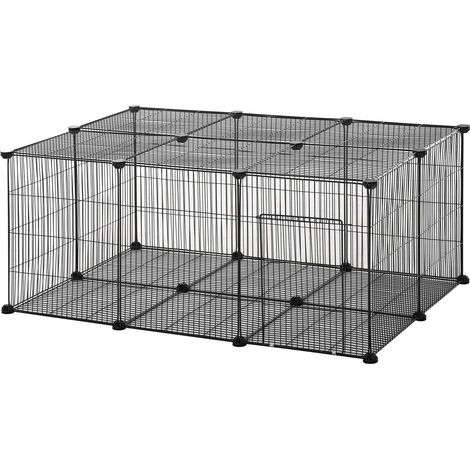 Gabbia per Conigli 105x70x45 cm in Metallo Nero (1/5)