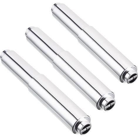 Lot de 3 rouleaux de support de papier hygiénique en plastique à ressort (argent) (1/5)