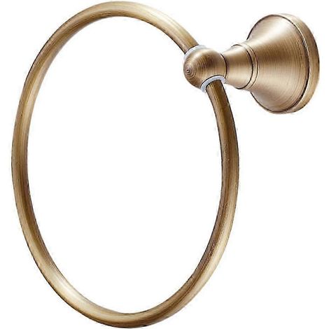 Porte-serviettes rond en laiton brossé antique, design élégant, 25-26 pouces. (1/4)