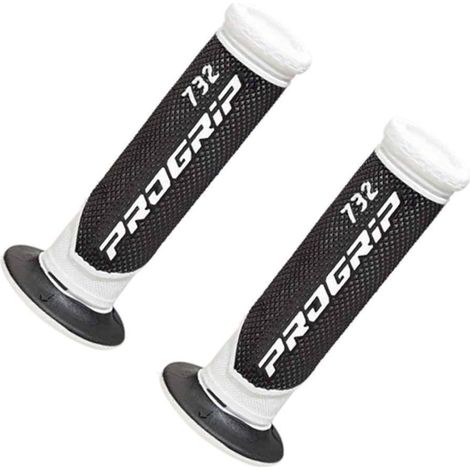 Paire de poignée noir et blanc ProGrip Road 732 pour moto scooter (1/5)