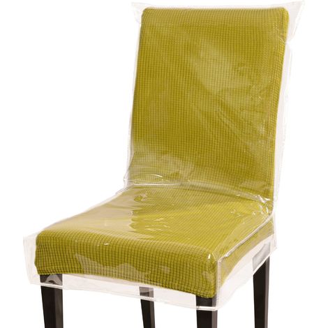 Lot de 4 Housses de Chaise de Salle à Manger en Plastique, 53,3 x 50,8 cm, Anti-Taches, Anti-griffures de Chat, imperméables et faciles à Nettoyer