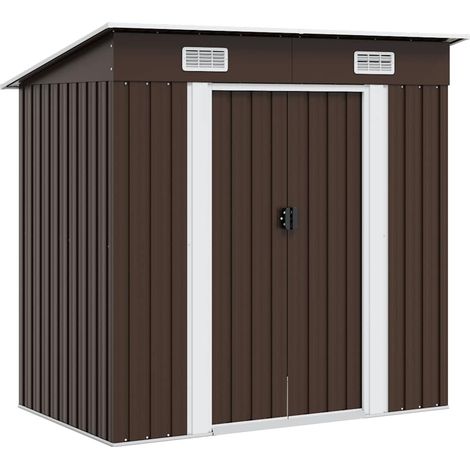 Maison Exclusive - Capanno Attrezzi da Giardino Marrone 194x121x181 cm in Acciaio (1/5)