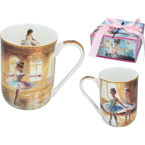 Tazza in ceramica L. Lozano, piccole ballerine, regalo per donne, dipinto (1/4)