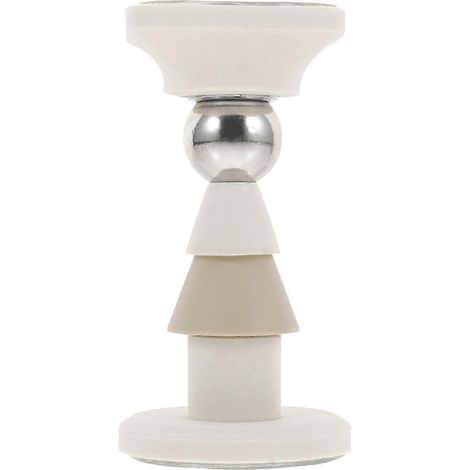 Butée de porte magnétique pour portes en verre, silicone et métal, beige, fixation au sol, ventouse puissante, 9,5 x 5 cm (1/3)