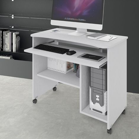 Scrivania porta computer pc 93 cm Cercando bianco frassinato