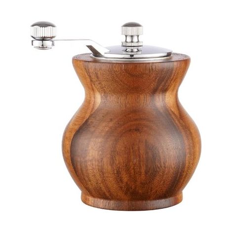 Molinillo de pimienta manual de madera - Molinillo de sal con manivela - Grosor ajustable - Pimienta, sal marina, clavo y sésamo (1/5)