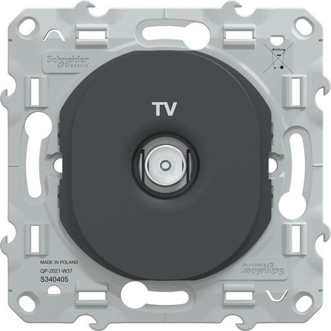 Enchufe de TV Ovalis (requiere montaje), SCHNEIDER ELECTRIC, antracita SCHNEIDER ELECTRIC (1/5)