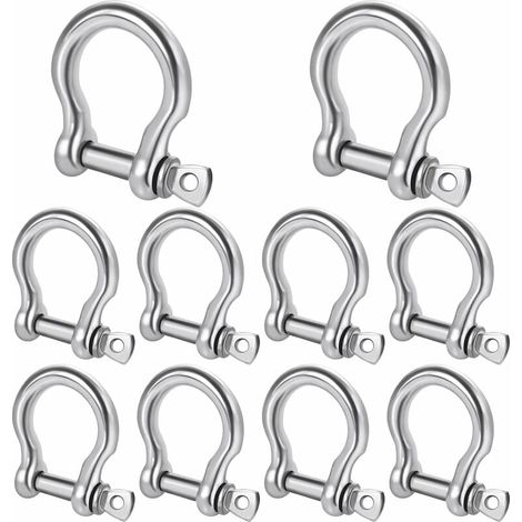 Rotazionale-10PCS 304 Acciaio inossidabile M4 D Anello Vite Grilli con Perni Grillo di Prua Vite Perno Hardware Rigging Grillo di Prua Forcella Grilli per impieghi gravosi per Ancora, Campeggio ed Esc (1/5)
