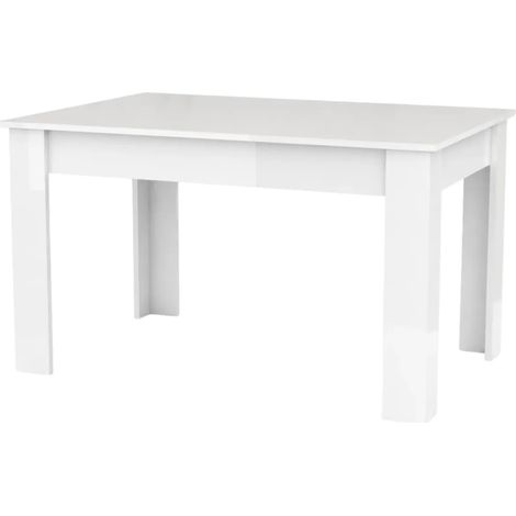 Tavolo Allungabile 140-190 cm Legno Bianco Lucido Moderno da Salotto (1/4)