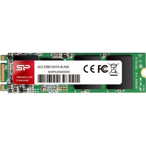 Silicon Power A55 256 GB SSD-Formfaktor SSD-Schnittstelle: M.2 SATA Lesegeschwindigkeit: 550 MB/s Schreibgeschwindigkeit: 450 MB/s (1/5)