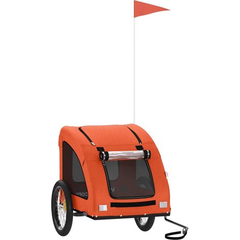 vidaXL Rimorchio da Bici per Animali Arancione e Grigio Oxford e