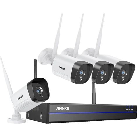 Système de Vidéosurveillance, Connectivité Sans Fil, Capacité de Vision Nocturne, 4PCS Caméras, Aucun (1/2)