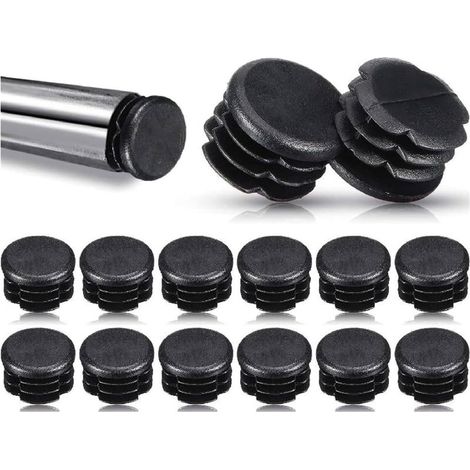 Embouts en caoutchouc pour pieds de chaise, noirs 19-50 mm, lot 12 (42 (1/5)