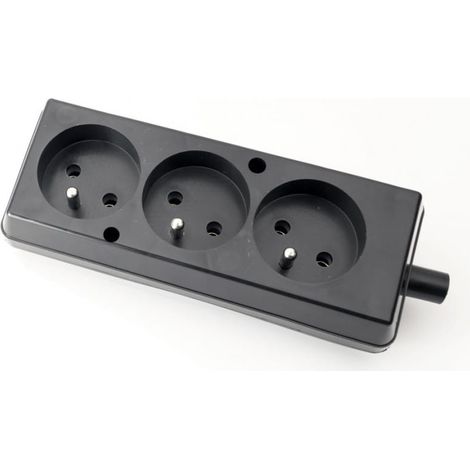 Tragbare Dreifachsteckdose 16A 2P+Z 250V schwarz GN-370