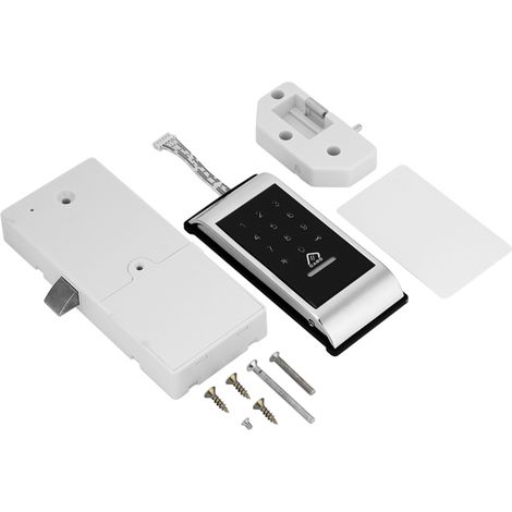 Cerradura con teclado táctil y contraseña - Armario de seguridad electrónico digital con teclado (plateado)
