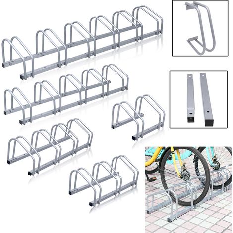 Râtelier Vélos en Acier pour 2-6 Vélos. Fixation au sol. Antirouille et peu Encombrant. Ratelier Familial - 6 Vélos