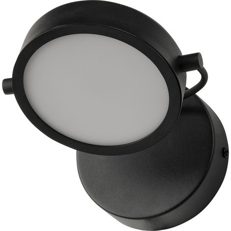 OSRAM Applique murale LED Decor Puck, Acier Noir, 11W, 370lm, 3000K, CRI 90, tête mobile (1/5)