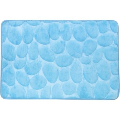 Tapis de bain Microfibre PEBBLE 40X60cm Bleu Clair MSV