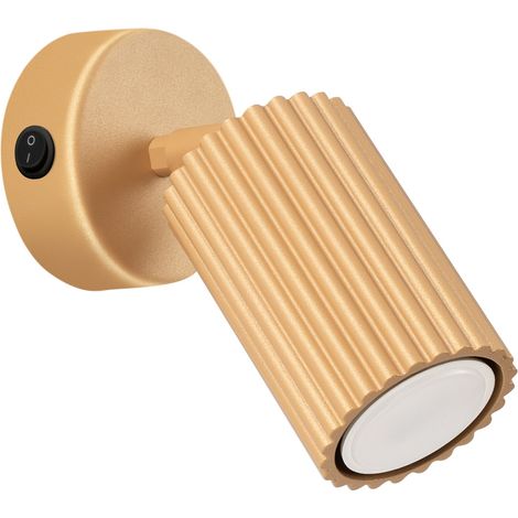 Applique murale en or carbone avec interrupteur