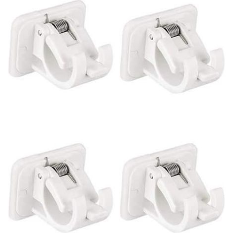 HOXILEELEOCrochets Autocollants - Support de Tringle à Rideau - Blanc - 4pcs - Installation Facile (1/4)