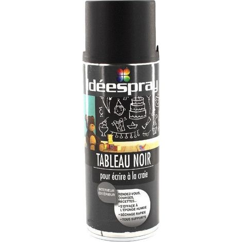 Aérosol peinture - ADEIA - Sinto tableau noir - 400 ml - Noir - Séchage rapide - Effaçable à l'éponge