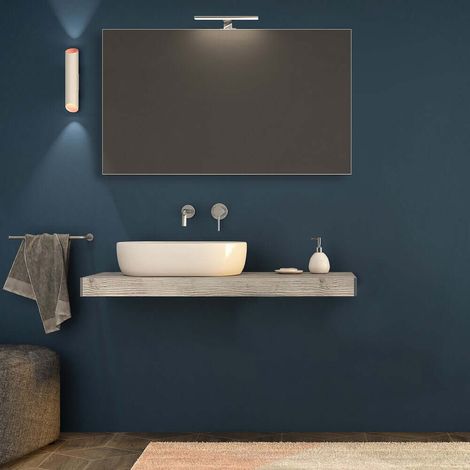 Mensolone 120 cm rovere sbiancato sospeso con pensile da 100 cm (1/5)