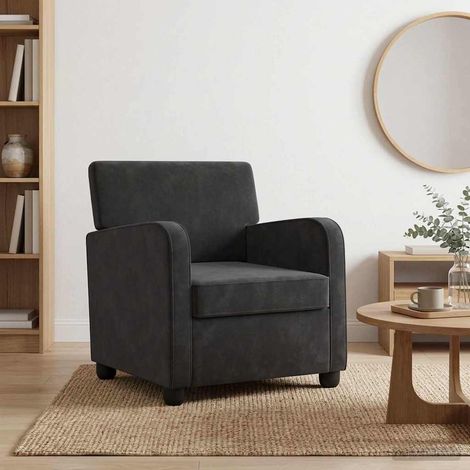 vidaXL Poltrona Nero Velluto (1/5)
