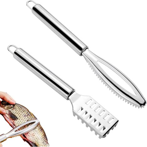 2 Pièces Grattoir à Couteau à Poisson Enlever Les écailles de Poisson Écailleur de Poisson Grattoir à écailles de Poisson éCaille De Poisson en Acier Inoxydable pour Cuisine, Restaurant, HôTel (1/5)