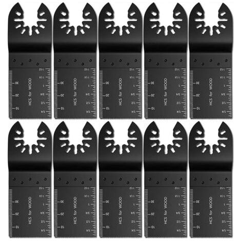 10 pieces de lame de scie en acier a haute teneur en carbone de 34 mm, lame de scie multifonction, ensemble d'accessoires pour machine a couper les outils electriques (1/5)