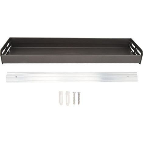 Étagère à épices murale multifonctionnelle de 50 cm, grise, idéale pour la cuisine et la salle de bain. (1/5)